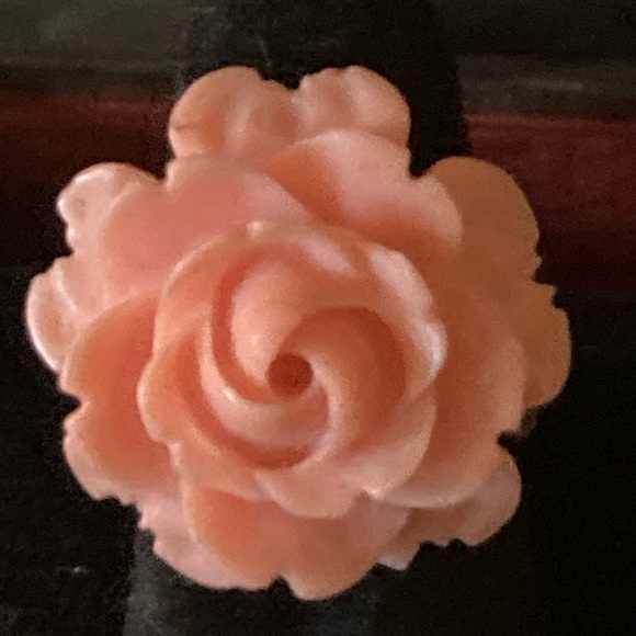 Vintage Pink Rose Adjustable Ring - Picture 2 of 6